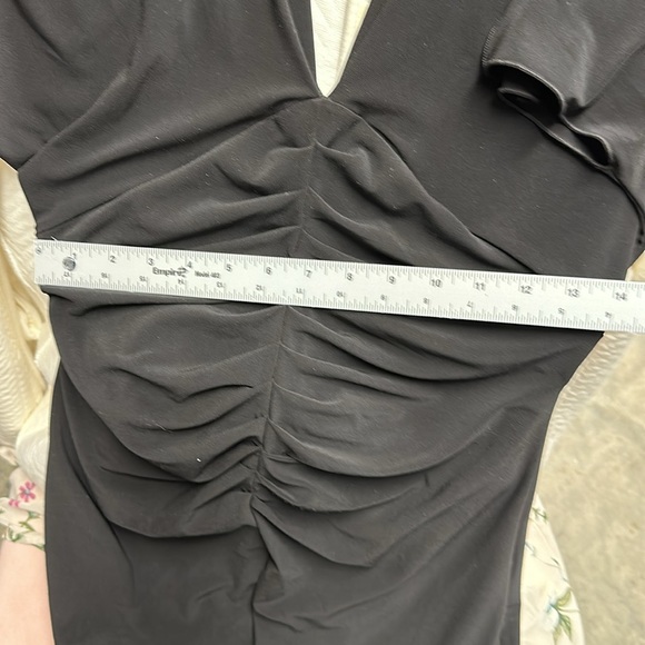 White House Black Market elegant slimming black midi dress size large. - Picture 11 of 11